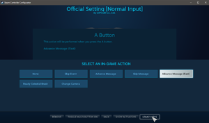 The "Legacy Keys" button within the Steam controller configuration menu